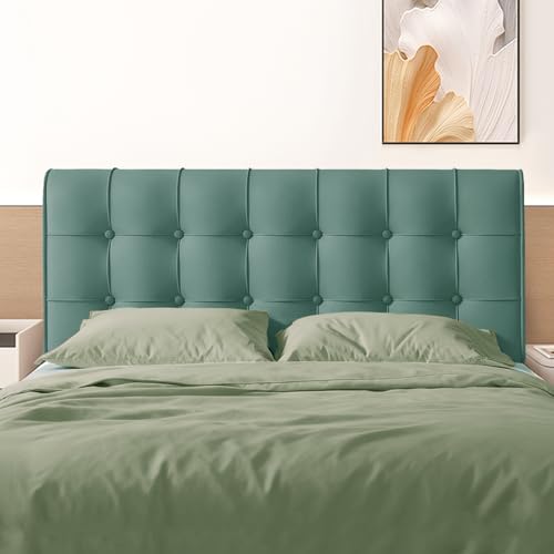 CQXMJT Twin Size Upholstered Headboard - High-Density Foam Gray Cushion, Peel and Stick Floating, Storage Pockets & Non-Slip Straps for Dorm, Rentals & Bedroom Decor — view 2