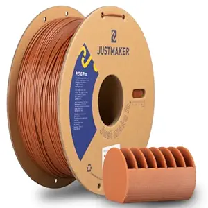 JUSTMAKER PETG Pro (PETG+) 3D Printer Filament , Updated Stronger Impact Resistance, Food-contacted Grade, +/-0.03mm, 1.75mm, 1 kg, Brown