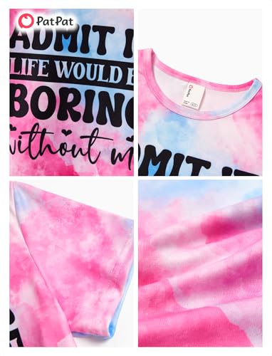 Image of PATPAT Girls Crewneck Short Sleeve Graphic Tees Animal Print Shirts Cute Summer Outfits 5-12 Years