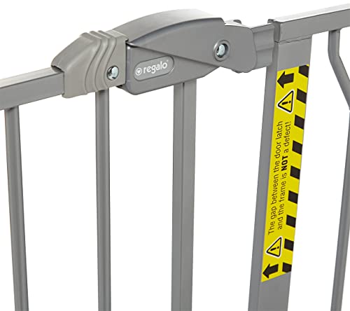 Regalo Easy Step 49-Inch Extra Wide Baby Gate, Includes 4-Inch And 12-Inch Extension Kit, 4 Pack Of Pressure Mount Kit And 4 Pack Of Wall Mount Kit, Platinum - Total Pack Of 1 #TOP2