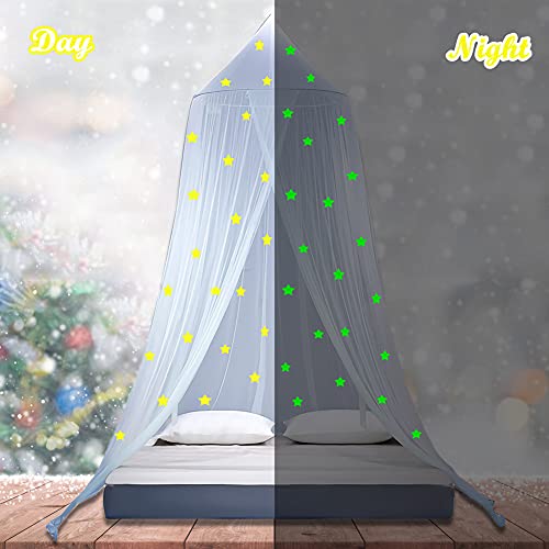 Eimilaly Stars Bed Canopy Glow In The Dark, Bed Canopy For Girls Mosquito Net, Princess Canopy For Girls Bed Room Decor, Pink #TOP3