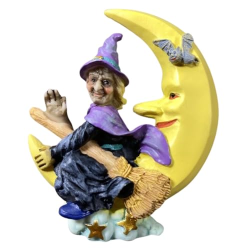 Witch on A Broom Funny Halloween Tourism Tourist Travel Gift Souvenir 3D Resin Decorative Refrigerator Fridge Magnet Sticker Craft Home Kitchen Decoration