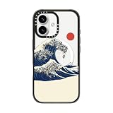 CASETiFY インパクト MagSafe対応 iPhone 16 ケース [スリム / 2.5mの落下試験をクリア (MIL規格4倍相当) / ワイヤレス充電およびMagsafe対応] - The Great Wave of Pugs - クリア ブラック