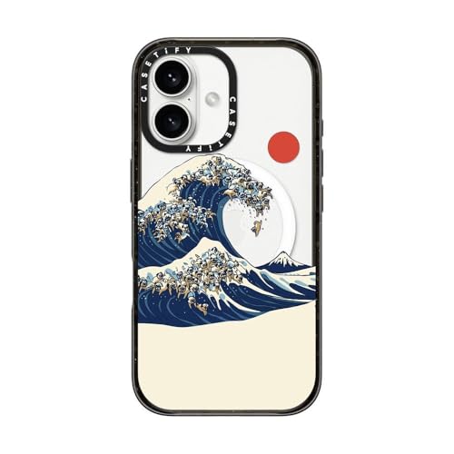 CASETiFY CpNg MagSafeΉ iPhone 16 P[X [X / 2.5m̗NA (MILKi4{) / CX[dMagsafeΉ] - The Great Wave of Pugs - NA u