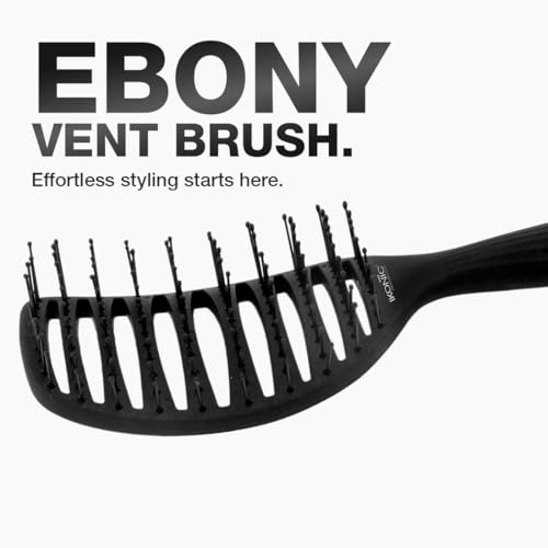 Image of Ikonic Professional Vent Brush, Flexible Head for Speed Drying & Styling, Anti Static, Heat Resistant, Smooth Round Tips for Detangling Wet & Dry Hair, Stimulates Scalp, Frizz Control, Anti Slip Grip