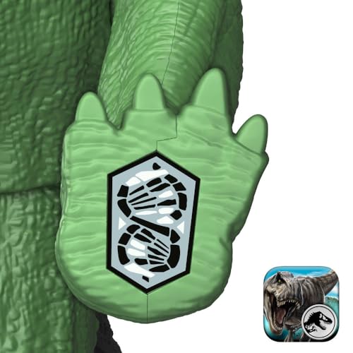 Image of Mattel Jurassic World Dinosaur Figure Toy, Gigantic Thrashers Large Stegosaurus with 2 Attack Action & Evolve Feature, Digital Play