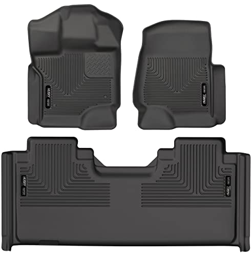 Husky Liners Weatherbeater Series | Front & 2nd Seat Floor Liners - Black | 94051 | Fits 2015-2022 Ford F-150 Extended/SuperCab 3 Pcs
