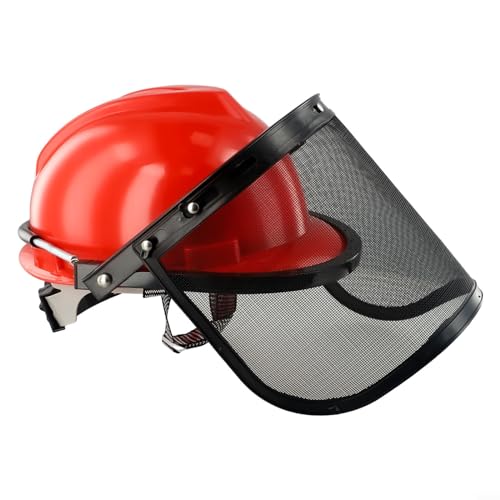 CWOQOCW Casco de seguridad para motosierra con cara de malla Shie-ld, casco de motosierra de seguridad forestal industrial para cortar árboles, madera, arborista, jardín, trabajo, podar césped (al