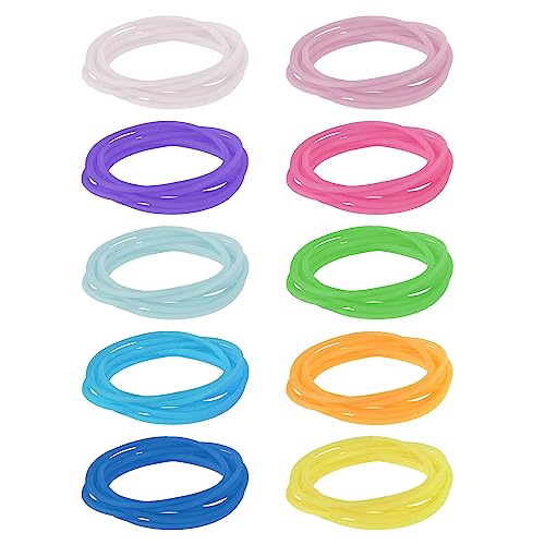 Oshhni 10er Set Elastische Silikon-Armbänder Für Erwachsene & Kinder - Blaue Party-Armbänder