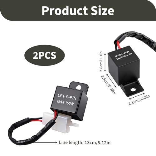 2 Stück Blinkrelais 2 Polig 12V, Universal LED Blinker Relais, Motorrad Blinkgeber, Lastunabhängig, Wasserdichtes Blinkrelais mit einstellbarer Blinkfrequenz, Ersatzteil für Moped, Roller, ATV, Quad