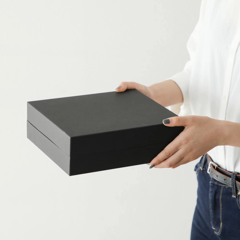Amazon | ギフトボックス 黒 紙箱 貼り箱 ブラック 内寸200×210×100mm