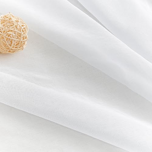 Miniatura 8 de Topfinel Visillos Dormitorios 250 Largos Cortinas Translucidas Blancas Para Ventanas Habitacion De Matrimonios 2 Piezas 140x250cm Visillos Salon Con Anillos De Barra