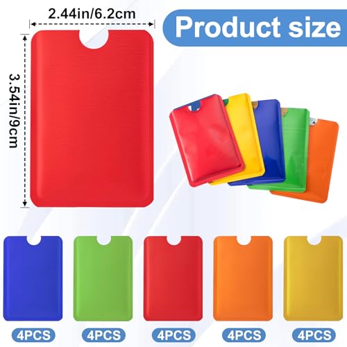20Pcs RFID Blocking Sleeves, Colorful Anti-Theft Aluminum Foil Credit Card Protector, Waterproof Anti-scanning Card Holders for Wallet for Women, Men2
