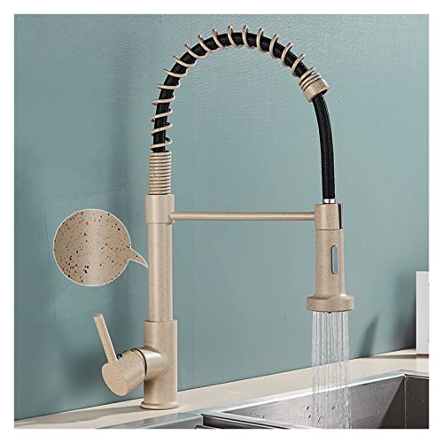 Robinet de cuisine en or brossé mitigeur élégant design rotatif 360
