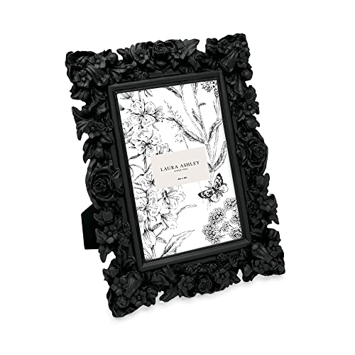 Laura-Ashley-4x6-Black-Floral-Textured-Hand-Crafted-Resin-Picture-Frame-with-Easel-for-Tabletop-Wall-Display-Decorative-Floral-Design-Home-Decor-Photo-Gallery-Art-More-4x6-Black Laura Ashley 4×6 Black Floral Textured Hand Crafted Resin Picture Frame with Easel for Tabletop Wall Display Decorative Floral Design Home Decor Photo Gallery Art More 4×6 Black