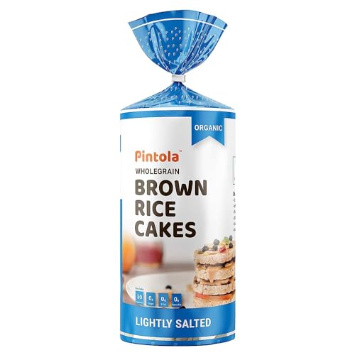 Pintola Organic Wholegrain Brown Rice Cakes - All Natural (Lightly Salted, Pack of 4) (125 g x 4)