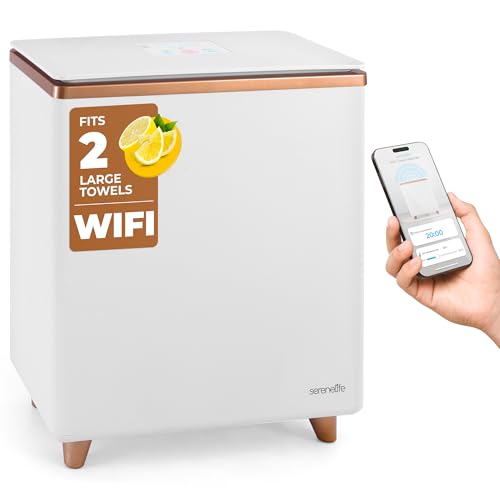 SereneLife WIFI Luxury Rectangle Towel Warmer - Spa & Bathroom Towel Heater with Custom Fragrance,...