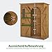 M MCombo Gartenschrank Geräteschuppen Holz Wetterfest, Gartenhaus Outdoor Wasserdicht Begehbar für Außenbereich Balkon Terrasse, Aufbewahrungsschrank mit 3 Regale 73×144×185 cm (Natur)