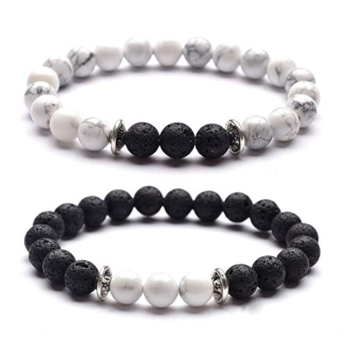 AnazoZ Brazalete Ancho 8 MM Pulsera Chakras Pulsera Turquesa Pulsera Piedra Ágata...