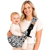 Biabyio Baby Sling Carrier, Baby Carrier Newborn to Toddler with Adjustable Strap, Non-Slip Baby Half Wrapped Sling Hip Carrier 10-30lbs (Black Sailboat)