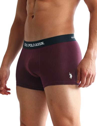 Image of U.S. Polo ASSN. Mens OET13 Anti Microbial Solid Underwear Trunks - Pack of 3