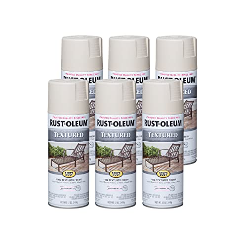 Image of Rust-Oleum Stops Rust Textured Spray Paint, White | Rust Resistant | Indoor and Outdoor | Beautiful Finish on Metal, Wood & More | Comfort Tip | Any Angle Spray | 6 Pack