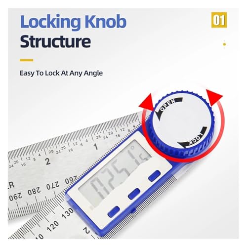 Anglemètre numérique 360 degrés en métal durable règle carrée Protractor P2 - 3