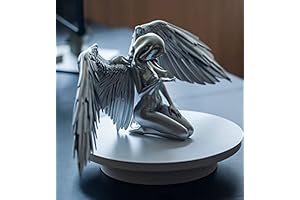 Angel wings kneeling cloak hat sculpture