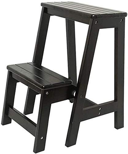 Taburete escalera de madera maciza plegable para cocina y cambiador de zapatos