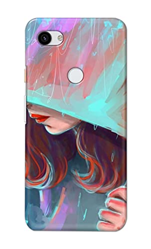 Image of PRINTFIDAA Pretty Woman Under The Umbrella Painting Printed Designer Hard Case for Google Pixel 3A, G020A, G020E, G020B Back Cover -(e) RPM1007