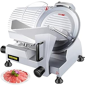 VEVOR Professionele snijmachine, elektrische snijmachine voor horeca, 320 W, elektrische snijmachine voor levensmiddelen, lemmet van koolstofstaal, 30 cm, snijmachine 350-400 omw/min, dik