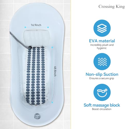 Bath Spa Massage Mat: Portable Bubble Bath Machine for Tub - Body Bubble Bath Machine with Anti-Slip Mat, Electric Air Pump, Inflatable Pillow and Remote, Home Large Size