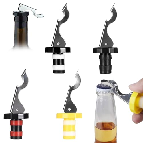 4 tapones para botellas de cerveza, cierre de botella con palanca, cierre de botella, tapón de vino, para la colección de vino, botellas de champán