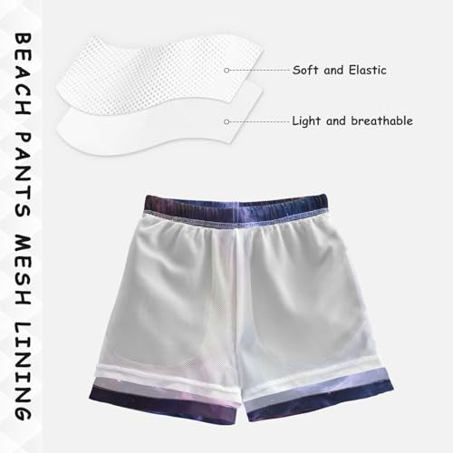 Blue Yellow Galaxy Swim Trunks for 8-12 Years Swim Beach Shorts Kids Swimwear Board Shorts Bathing Suit Hawaii Essentials4