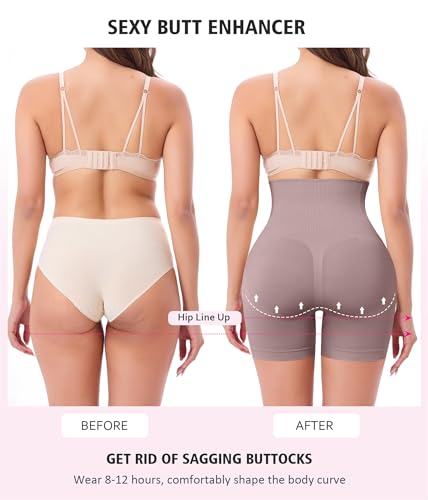 Image of Nebility Tummy Control Shapewear Shorts High Waist Butt Lifting Panties Seamless Body Shaper Thigh Slimmer