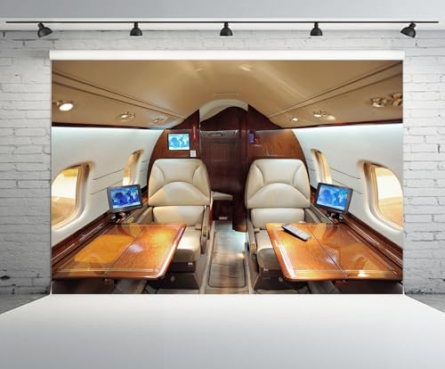 CHNYWORK 7x5ft Airplane Cabin Interior Photo Backdrop - image 2