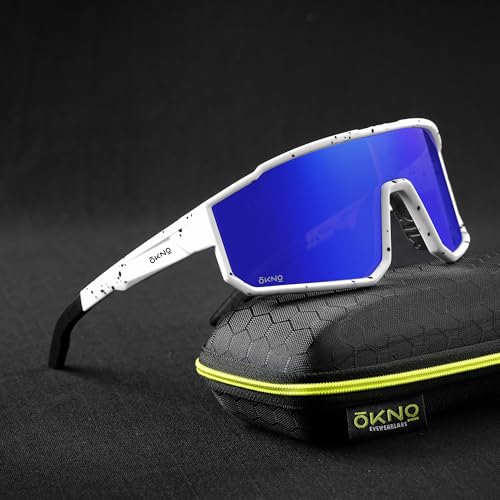 Image of OKNO Eyewearlabs Sunglasses For Men & Women | Polarized Sports Over-Sized Unilens Wrap-Around Branded Stylish Spectacles | 100% UV Protection Shades | Cricket Sports Cycling Driving Trekking & More