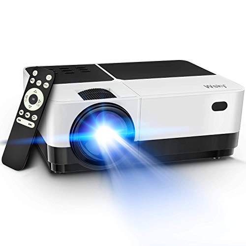 Wsky Projector, Video Portable Projector for Outdoor Movies, 1080P, 50000 Hours LED Life Supported, Compatible with HDMI TV Stick, Video Games, TV Box, PS4, VGA, TF, AV, USB