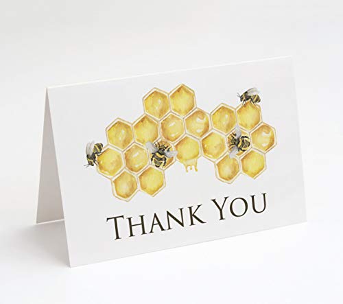 Bumble Bee Thank You Cards, 25 Count (Watercolor Thank You)