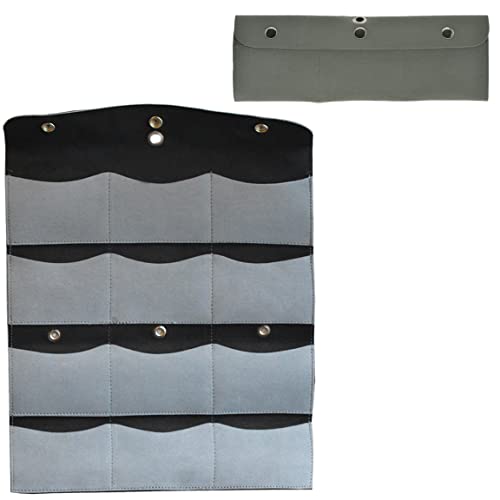 YNR Sheep Shearing Handpiece Leather Comb Pouch 12 Pocket Foldable