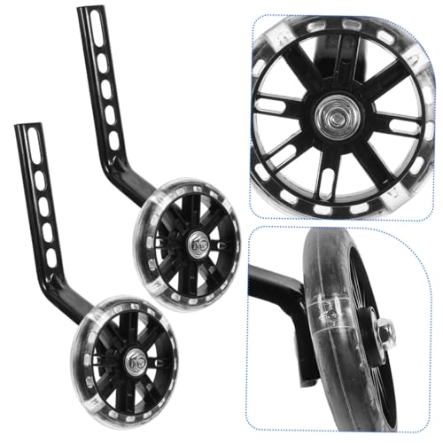 Ruedas de Entrenamiento para Bicicleta, Ruedas Auxiliares Ajustables Negras con Estabilizadores Reemplazables, 2 Pares (4 piezas) para Equilibrio y Seguridad al Montar miniatura 7