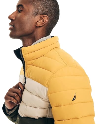 Image of Nautica Men's Reversible Quilted Puffer Jacket -Midweight Mechanical Stretch Winter Coat