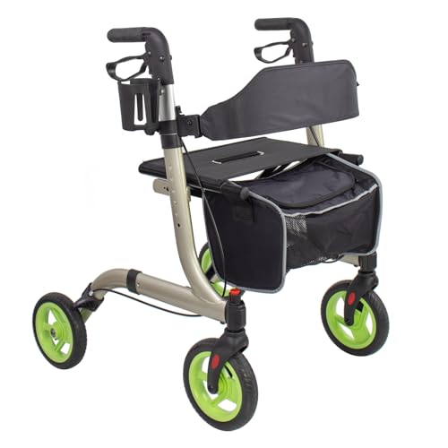 Rollator Walkers for Seniors- Rollator Walker with Cup Holder- Easy
