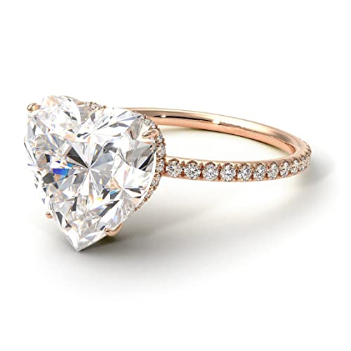 Anillo de fiesta con forma de corazón y gema personalizable para bodas 4