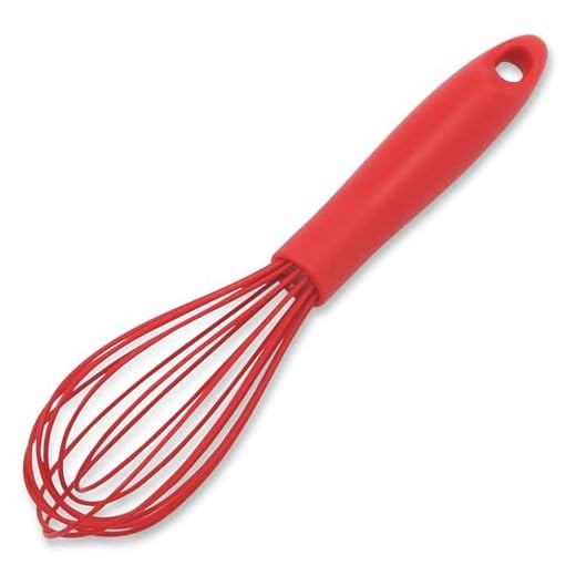 Chef Craft Batedor de arame de silicone vermelho de 27,32 cm