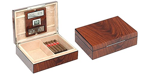 Humidor Humidificateur Lubinski cadeau idéal en acajou brillant pour aficionado
