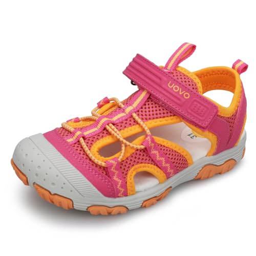 UOVO Boys Sandals Kids Sandals Hiking Athletic Closed-Toe Beach Summer Sandals for Boys Quick-Drying Slip Resistant