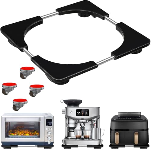 Image of Adjustable Black Appliance Sliding Tray - Expandable 11 inch x 11 inch- 20 inch x 20 inch