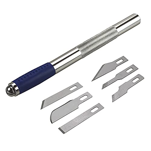 Netuno 1 bisturi + 6 lame di ricambio, taglierino, coltello per hobby, bisturi, coltello da intaglio, coltello da taglio scalpel, coltello artistico per modellismo fai da te, hobby per fai da te