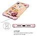 LONTECT Compatible iPhone Xs Max Case Floral 3 in 1 Heavy Duty Hybrid Sturdy High Impact Shockproof Protective Cover Case for Apple iPhone Xs Max 6.5 Display, Rose Gold/Gold Flower